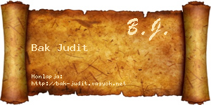 Bak Judit névjegykártya